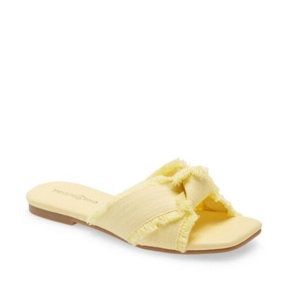 New TREASURE & BOND Jana Slide Sandal light yellow knot flip flop flat size 8.5 - Picture 5 of 5